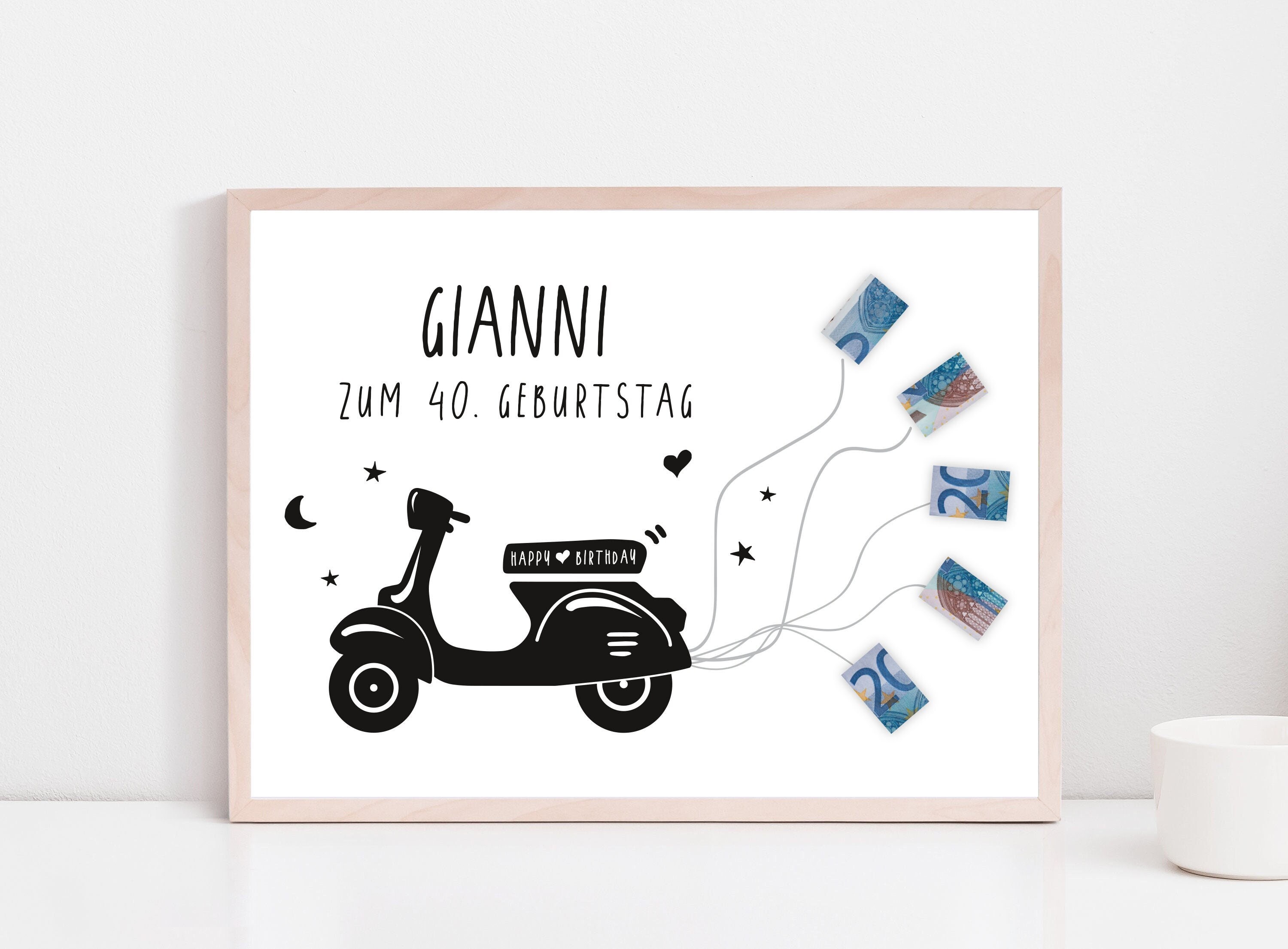 Geldgeschenk Geburtstag Geschenk Vespa Italien Etsy.de