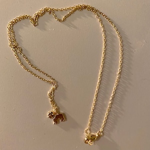 18k tiny Gold-filled Bulldog Necklace