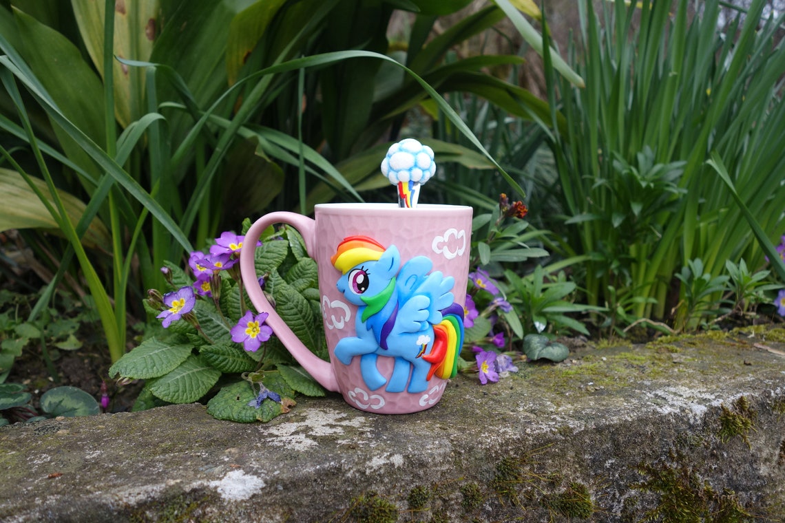 Ceramic mug My Little Pony Rainbow Dash Tea set cup and Etsy