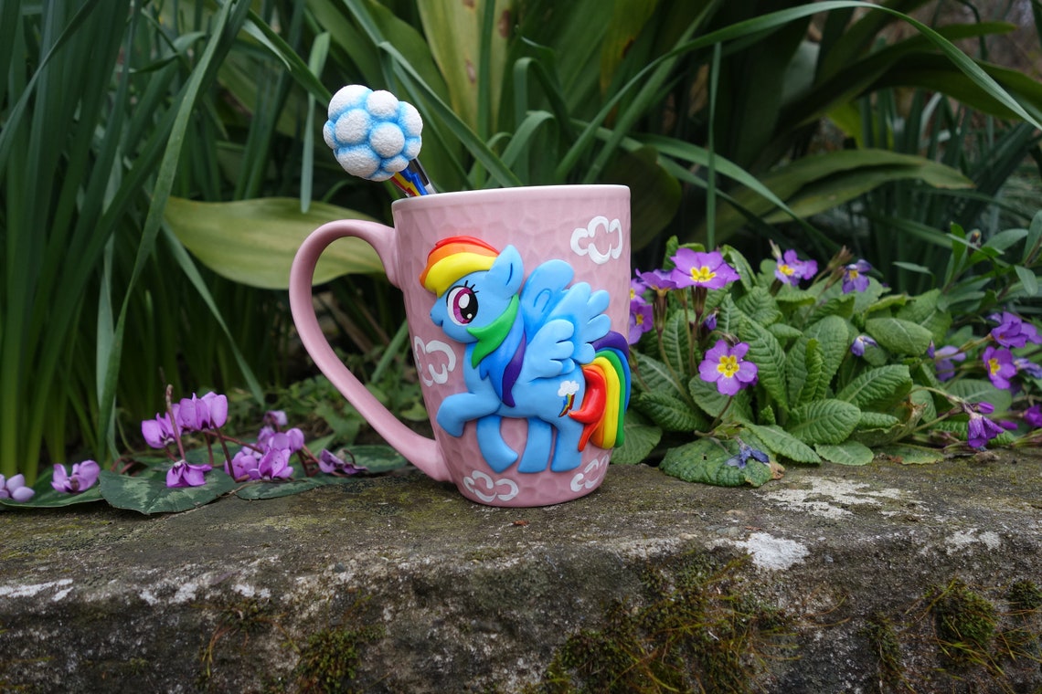 Ceramic mug My Little Pony Rainbow Dash Tea set cup and Etsy