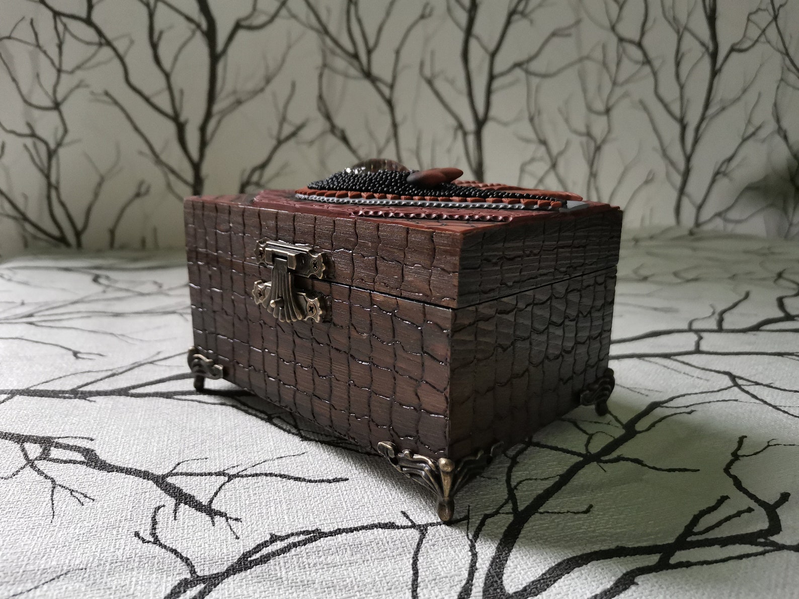 Dragon box. Unique wood box. Decorative wooden box with Eye of Etsy