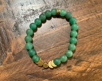 8mm Aventurine and Moon Phase Bracelet