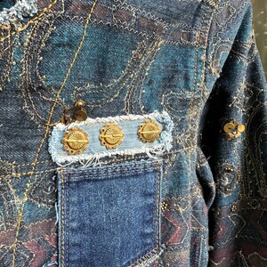 Classy Distressed Short Denim Jacket W/ Metallic - Etsy