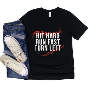 T-shirt honkbalspeler - cadeau voor honkbalspeler - cadeaus voor fan honkbal - hard rennen snelle draai links grappige honkbalspeler & fan T-shirt
