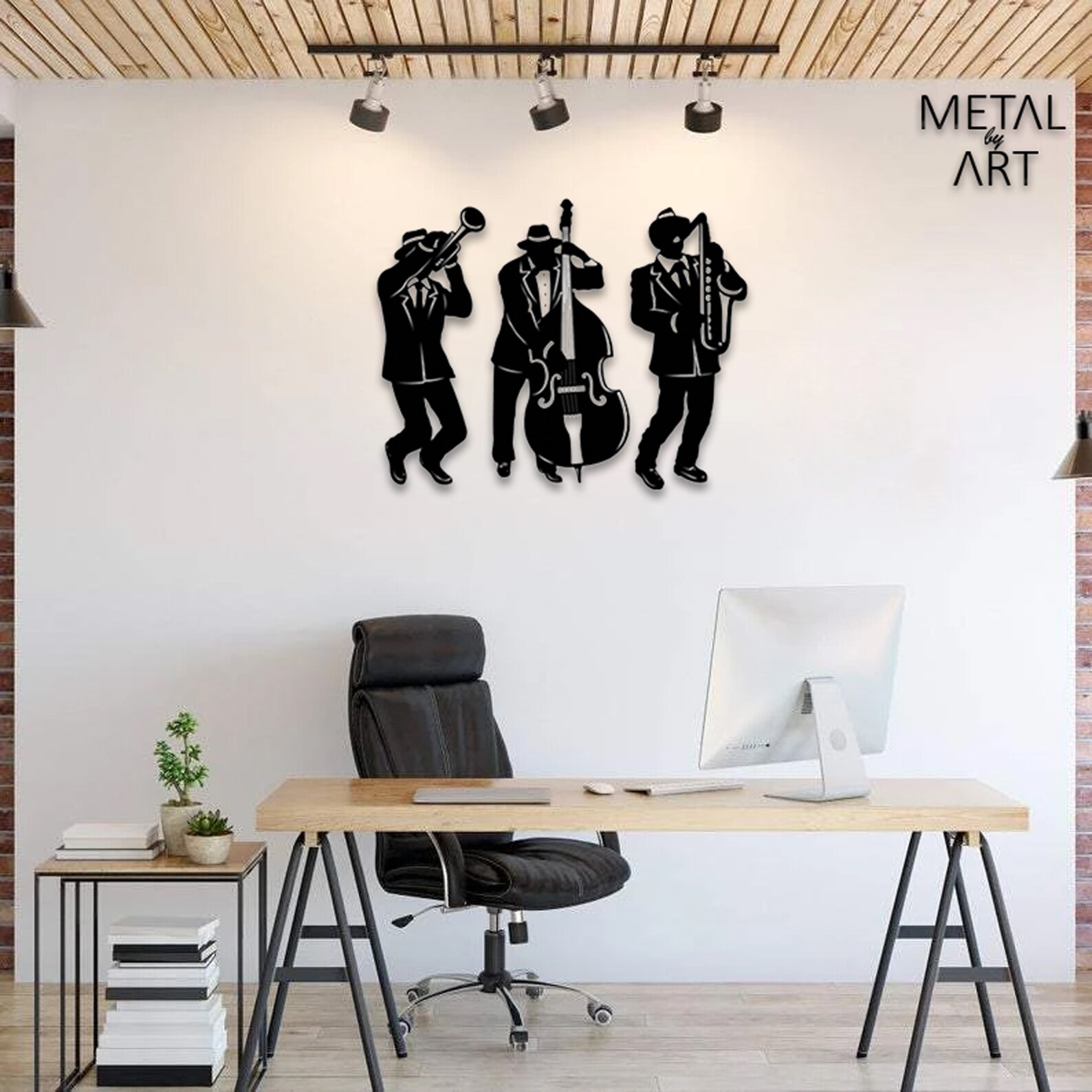 Jazz Metal Wall Art Jazz Trio Wall Decor Cadeau voor Jazz Etsy