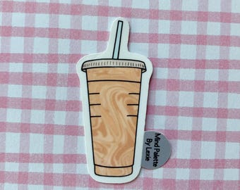 Iced Coffee Sticker | Easy Peel Sticker | Cold Brew Sticker | Sweet Treat Stickers | Mini Sticker