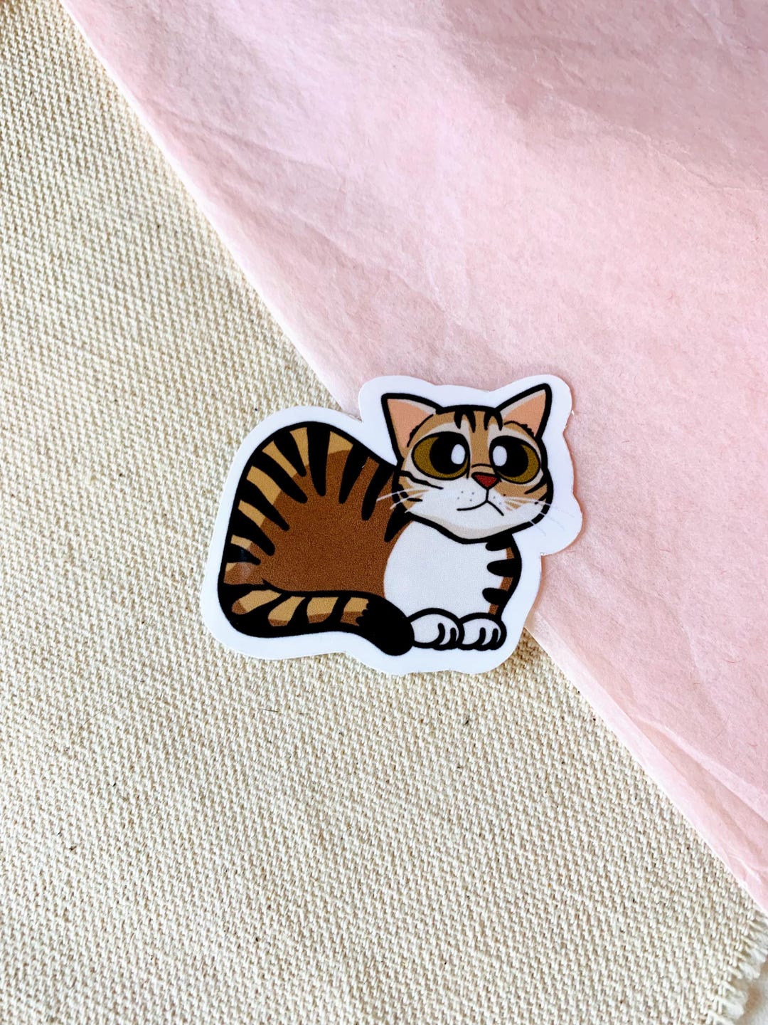 Tabby Cat Sticker | Waterproof Matte Vinyl Decal - Etsy