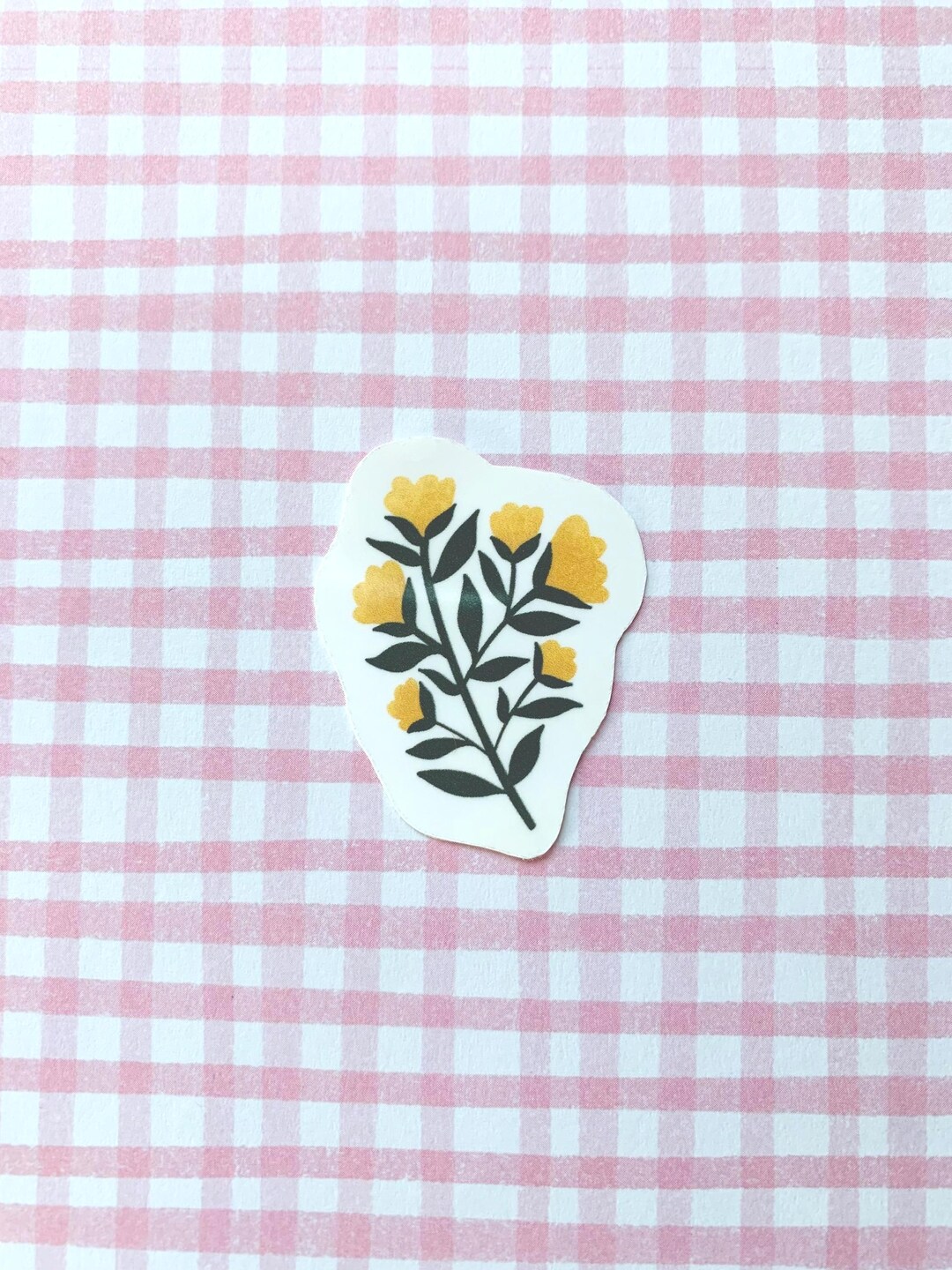 Pretty Yellow Sticker Yellow Floral Sticker | Waterproof Matte Finish (2 X 1.5 In) - Etsy