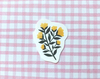 Yellow Flower Stickers | Easy Peel Stickers | Nature Stickers | Mini Stickers