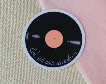 Vinyl Record Sticker | Vintage Record Sticker | Put Your Records On Aesthetic | Easy Peel Stickers