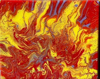 Sunrise Series #2 Pour Painting with Epoxy Finish