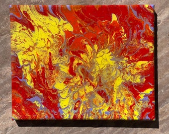 Sunrise Series #1 Pour Painting with Epoxy Finish