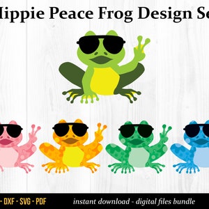 Peace Frog SVG, Peace Frog PNG, Frog SVG, Frog png, archivos svg para Cricut, Frog Clipart Set, Frog Clip Art Bundle, Cricut Projects, Digital