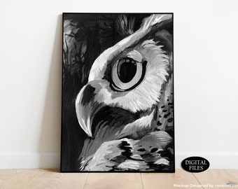 Owl Art Printable | Printable Wall Art | Downloadable Print | Nature Wall Art | Owl Decor | Wildlife Artwork | Digital Download | Bird Art