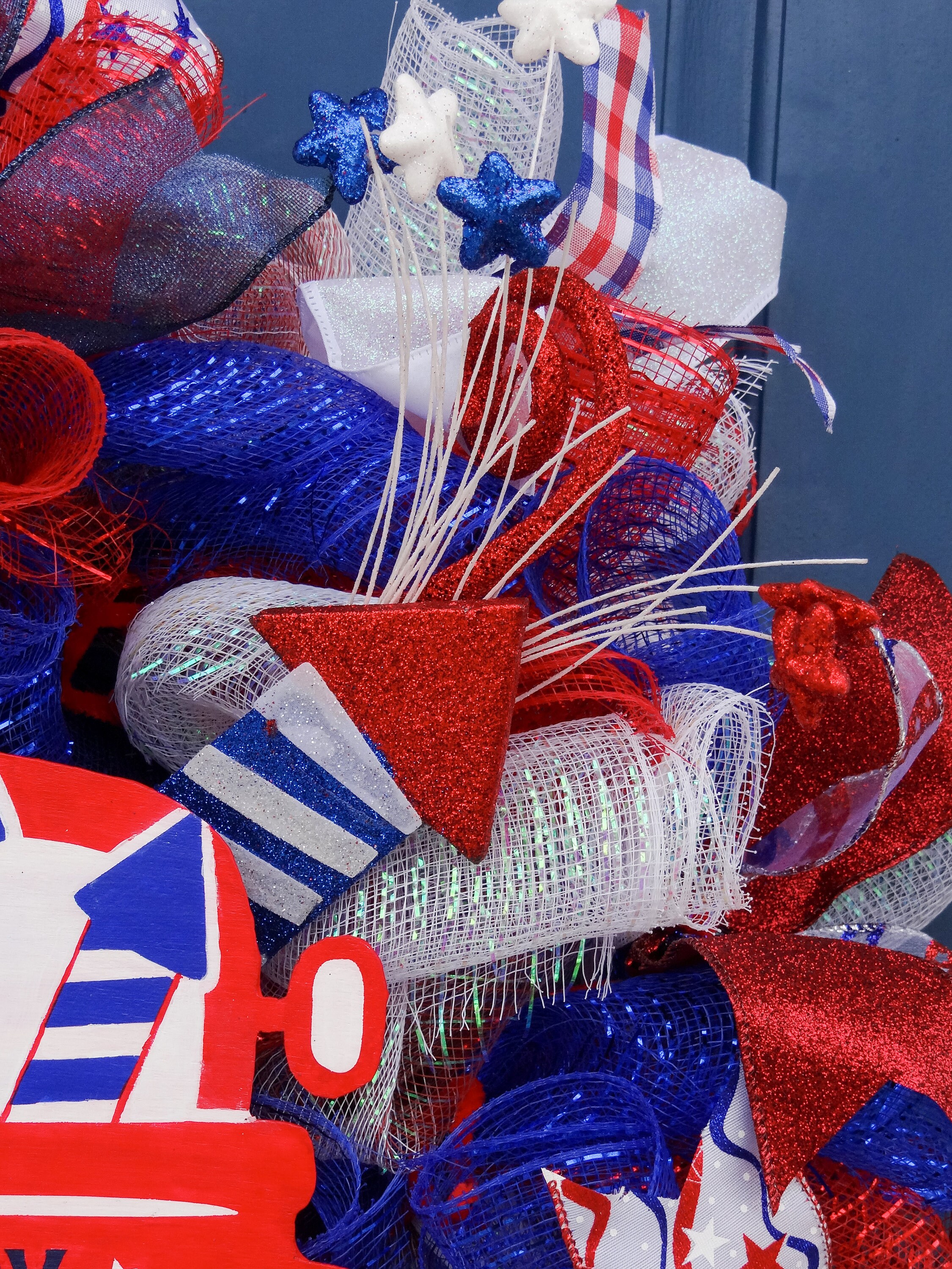 Home & Living Wreaths & Door Hangers Home Décor Patriotic Wreath Happy ...