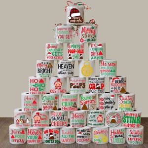 Christmas Toilet Paper, Christmas Gag Gift, Funny Christmas, Poopmas, Crappy Gift, Stocking Stuffer, Holiday, Funny Gift, white elephant