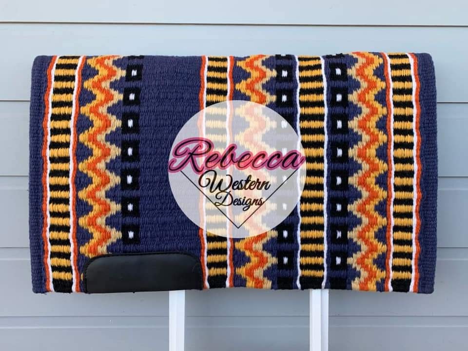 Western Show Saddle Pad for Horse on Navy Blue Non Metallic Etsy