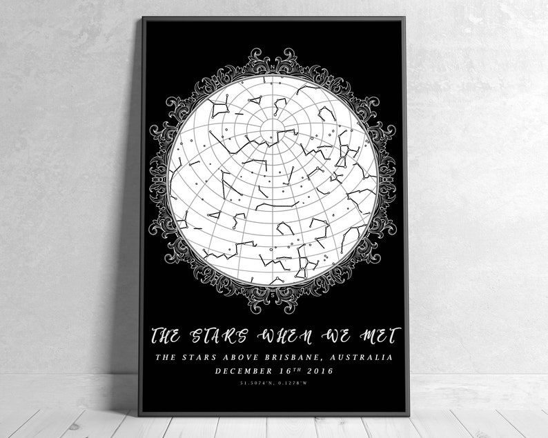 Personalized Star Map The Sky The Day You Were Born Poster Etsy