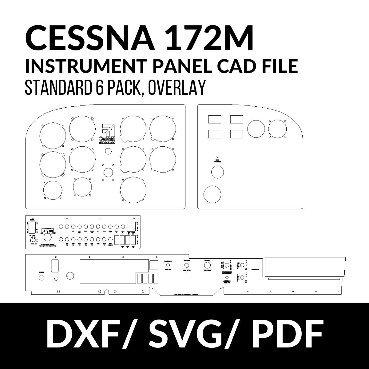 あーみオーダーページ Cessna 172M Instrument Panel CAD File (standard 6 Pack Overlay) - Etsy