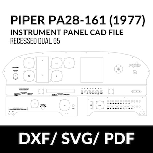 Piper PA28-161 (1977) Instrument Panel CAD File (Recessed Dual G5)