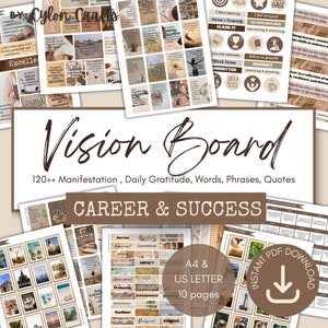 Printable Vision Board manifesting career success manifestation success vision board manifesting successful career vision board career quote