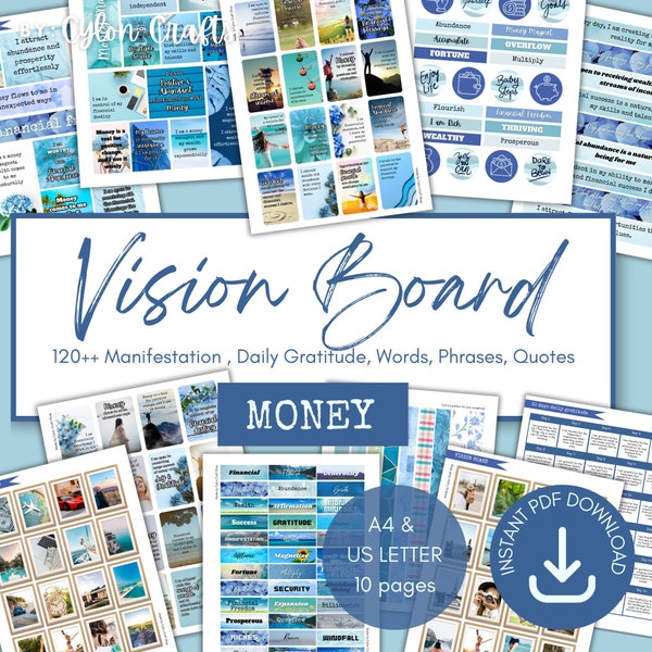 Printable Vision Board manifesting money vision board attract money vision board manifesting money quotes income attract gratitude for money