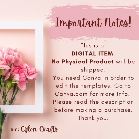 Printable Productivity Editable Business Templates Pink Floral theme Monthly Planner Weekly Goals Daily INSTANT DOWNLOAD Canva Planner