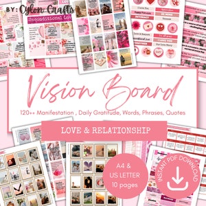 Printable Vision Board manifesting love relationship manifest couple quotes manifest love charm vision board about in love quotes couple