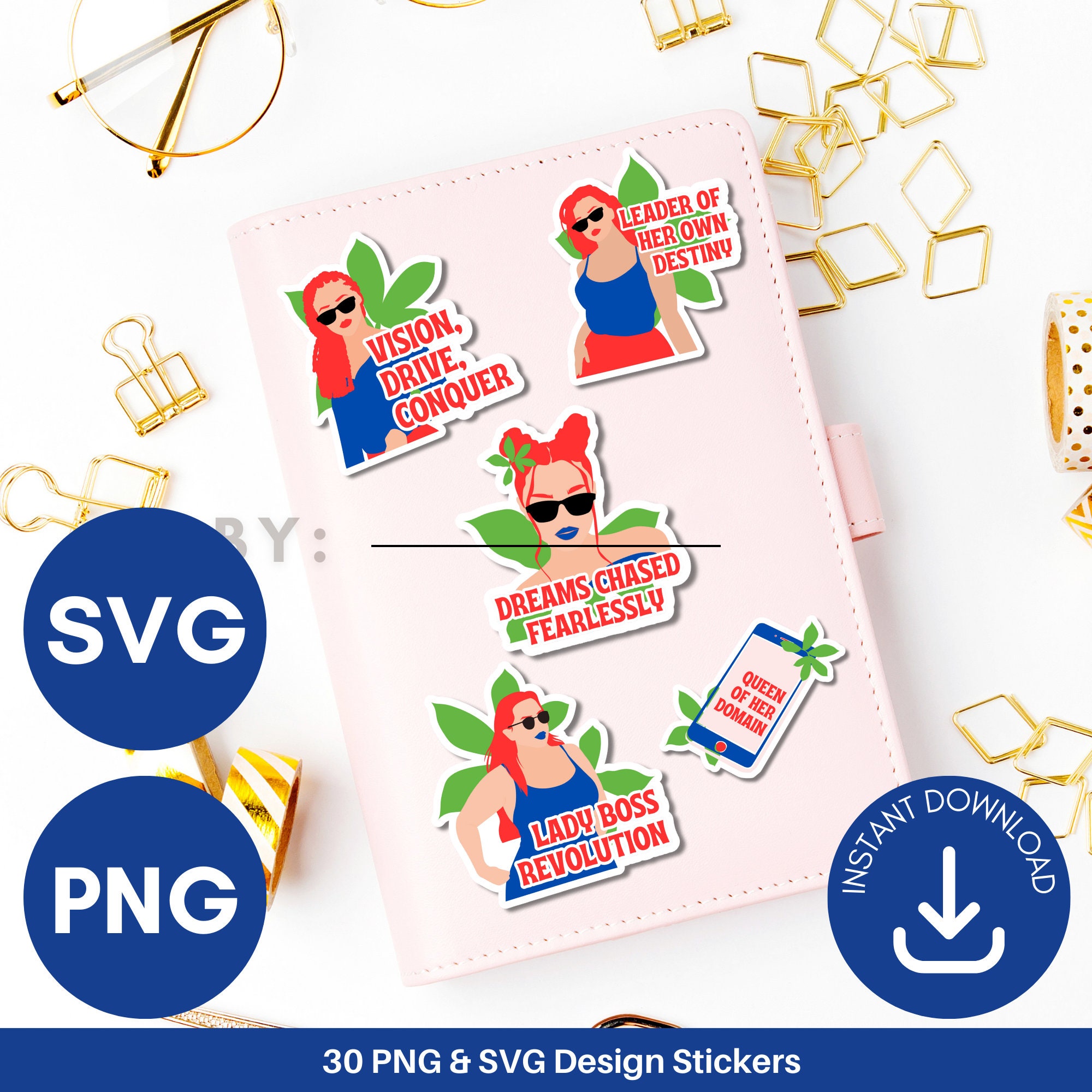 Girl Boss Sticker SVG Files PNG Boss Babe Sticker Women Empowerment ...