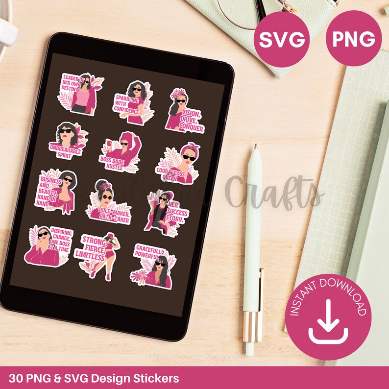 Boss Babe Stickers SVG Girl Boss PNG Sticker Women Empowerment Sticker ...