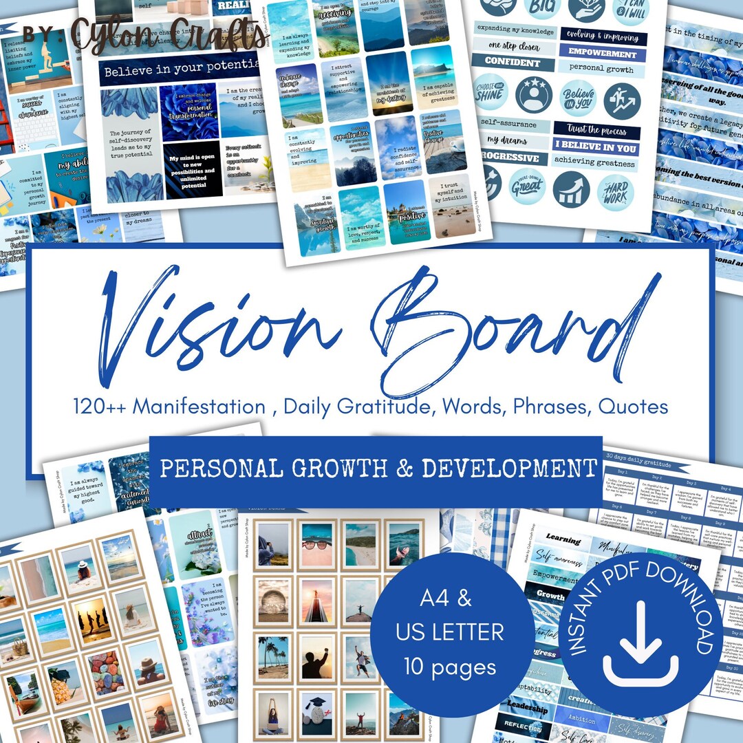 Vision Board Kit 120 Manifestation Gratitude Prompts Printable Vision Board Kit 120 Manifestation Gratitude Prompts Printable