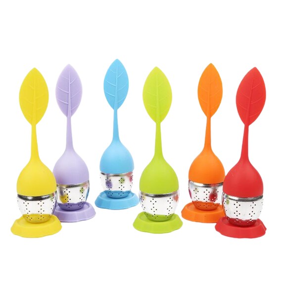 Loose Tea Infuser Maker Strainer Christmas Hat Shaped Silicone Stainless Steel 