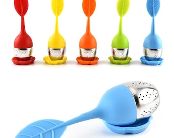 Leaf Silicone Tea Infuser With Stainless Steel Strainer For Herbal and Loose Tea | Multiple Colour Options
