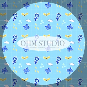 Cute Sailor Mercury Seamless Pattern 300 DPI PNG Download for Digital Papers Vinyl Fabric Surface Design
