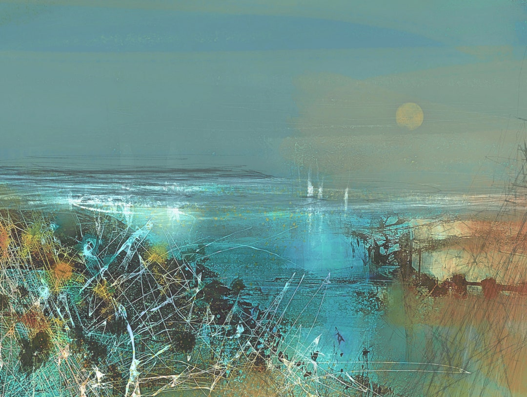 Across to the Isle of Wight Giclee Paper or Canvas Print Natures Seasons Boats River Trees Sky