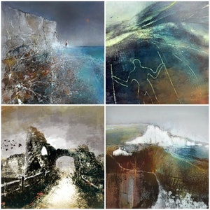 The Beauty of Sussex| Giclee | Set of 4 | A5 Prints | Beachy Head | Long Man | The Seven Sisters | Pevensey Castle | Other sizes on request