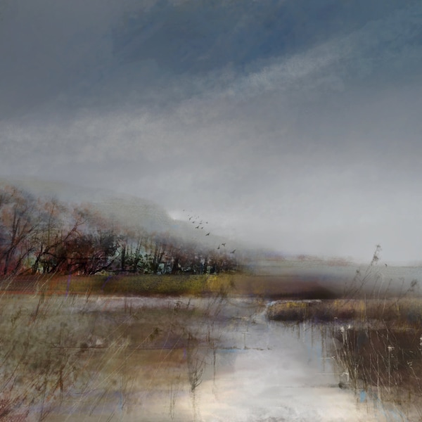 Autumn on The Cuckmere | Giclee | Paper or Canvas Print  | Autumn  |  Sussex Landscape  | Natures Seasons  | Trees | Skies | Downs