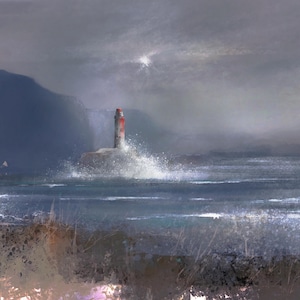 Cornish Seas| Seascape | Giclee Print | Paper or Canvas | River | Huge Skies |  Coast | Boats | Beach | Nautical | Sunset