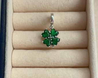 Dije de pulsera de trébol de la suerte en plata de ley 925