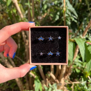 Royal blue barbell earring