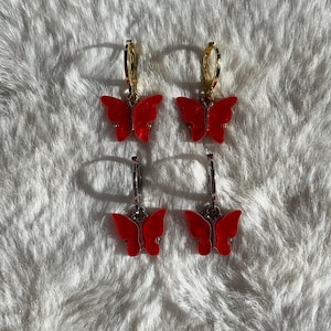 Rote Schmetterling Ohrringe
