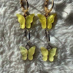 Yellow Butterfly Earrings