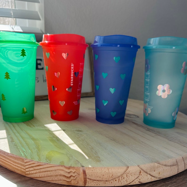 Colored hot cup, coffee cup, tea cup, hot drinks cup, colored hot cup, flower cup, hearts cup, reusable coffee cup image 2