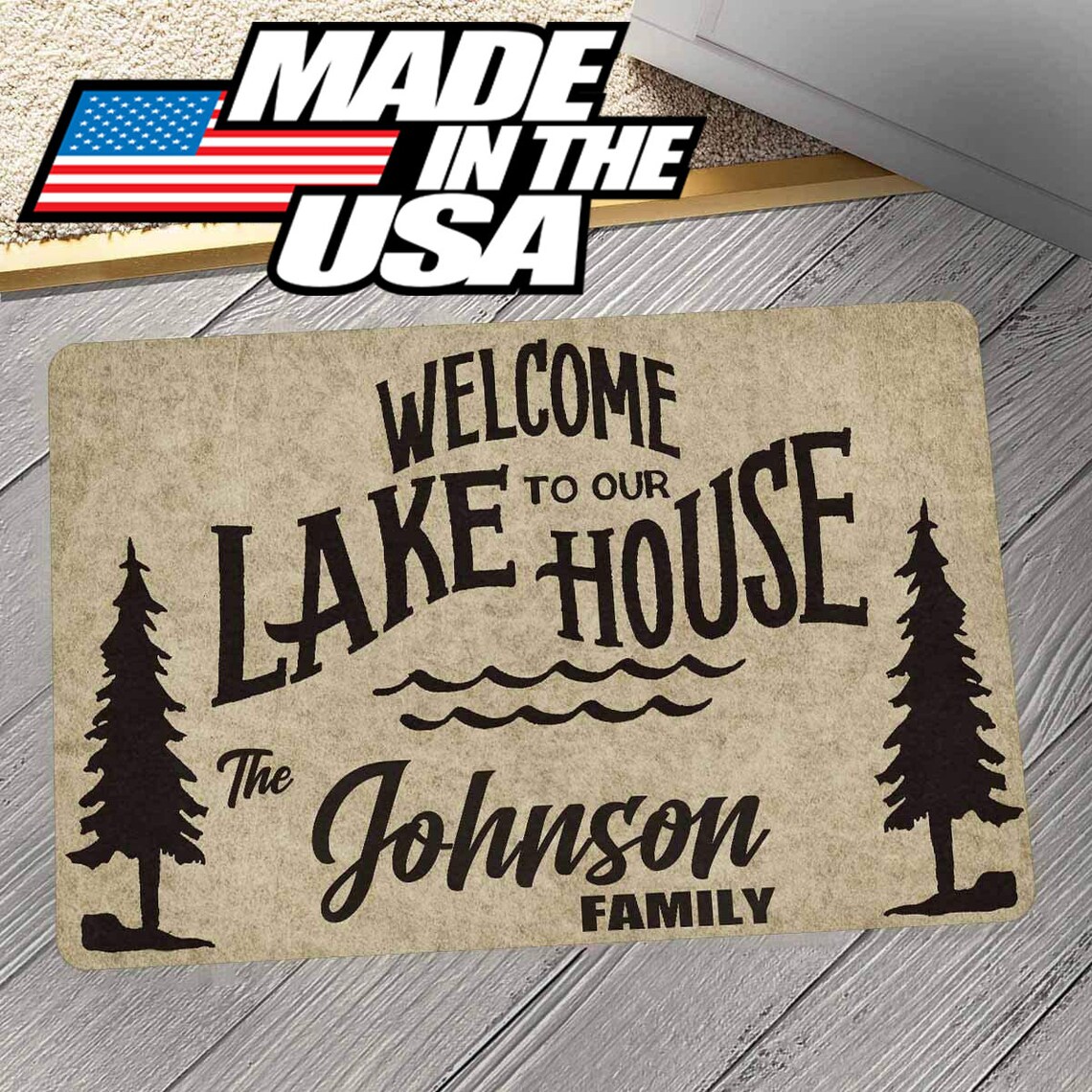 Lake Doormat Personalized Door Lake House Rug Etsy