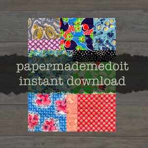 Printable Collage Sheet - Quilted Collage Paper - Journal Supplies - Digital Paper - Junk Journal