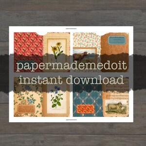 Printable Pockets - Farm Life Pockets - Journal Supplies - Digital Paper - Junk Journal