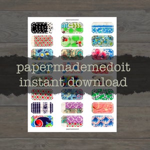 Printable Labels - Quilted Labels - Journal Supplies - Digital Paper - Ephemera