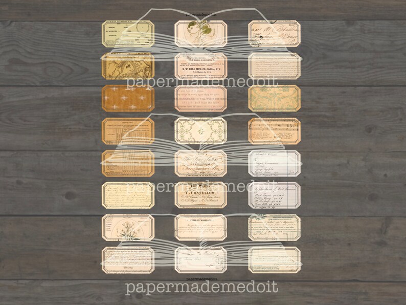 Printable Labels - Neutral Labels, Vintage Journal Labels - Printable ...