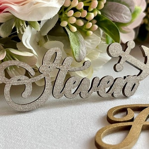 Personalized Nautical Place Cards - Wood Anchor Wedding Name Card - Seating Cards - Custom Party Decoration - Laser Cut Name - Sailor Theme