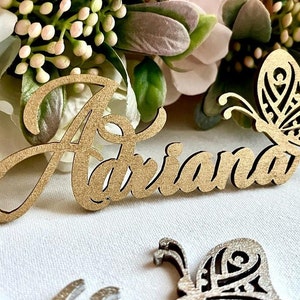 Gepersonaliseerde Butterfly Place Cards - Hout Aangepaste Bruiloft Naam Teken - Bruiloft Gast Zitplaatsen Decoratie - Bruiloft Tafel Decor - Partij Gunsten